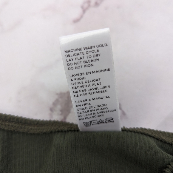 Good American Swim Bottom Women 5 6 2X 3X Stormy Green Crinkle Fit Cheeky Bikini - Picture 10 of 11